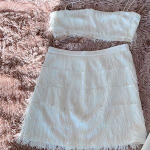 Meshki fringe skirt set size large